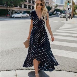 NWOT Vici Mama Mia Polka Dot Wrap Maxi Dress